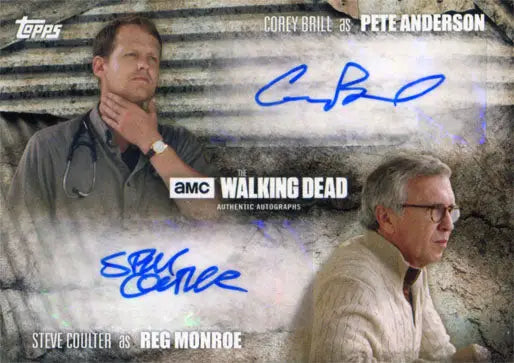 Trading card featuring Corey Brill and Steve Coulter from The Walking Dead with autographs
