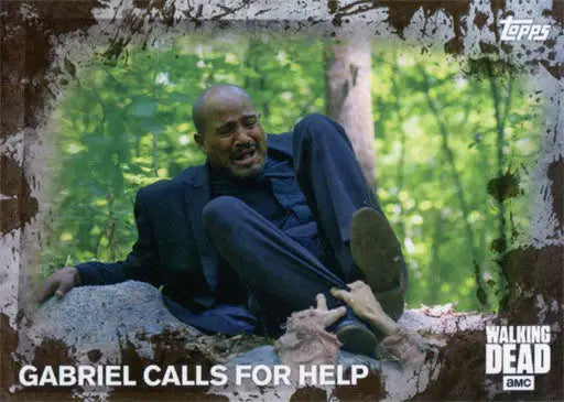 Man in dark clothing with anguished expression on Walking Dead Mud Parallel trading card