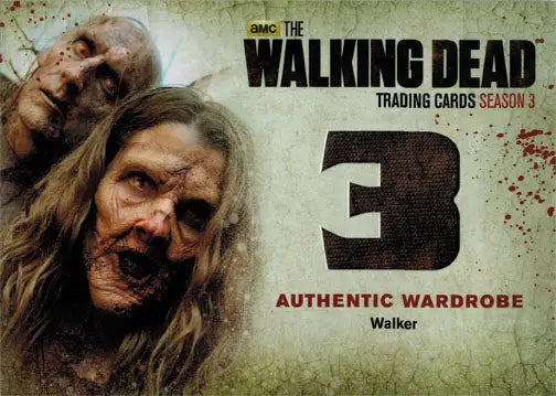 Zombies trading card from Walking Dead Season Three Part Two Wardrobe collection