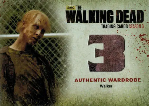 Walking Dead trading card featuring a zombie figure from Season Three Part Two