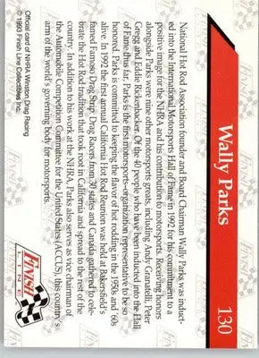 Wally Parks - 1993 Finish Line NHRA - #130 - Racing - Racing Card Single