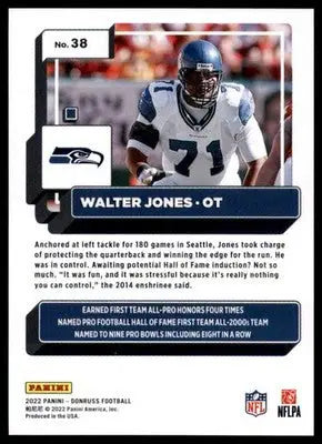 Walter Jones 2022 Donruss #38 Seattle Seahawks - Football Card Single