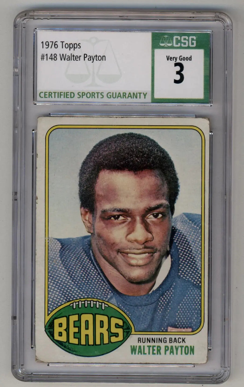 Walter Payton 1976 Topps #148 CSG 3 Very Good - Football Card Single