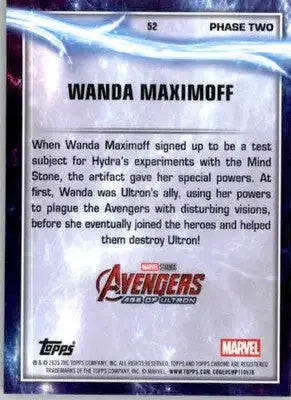 Wanda Maximoff - 2025 Topps Chrome Marvel Studios - #52 - Non_sport - Marvel Card Single