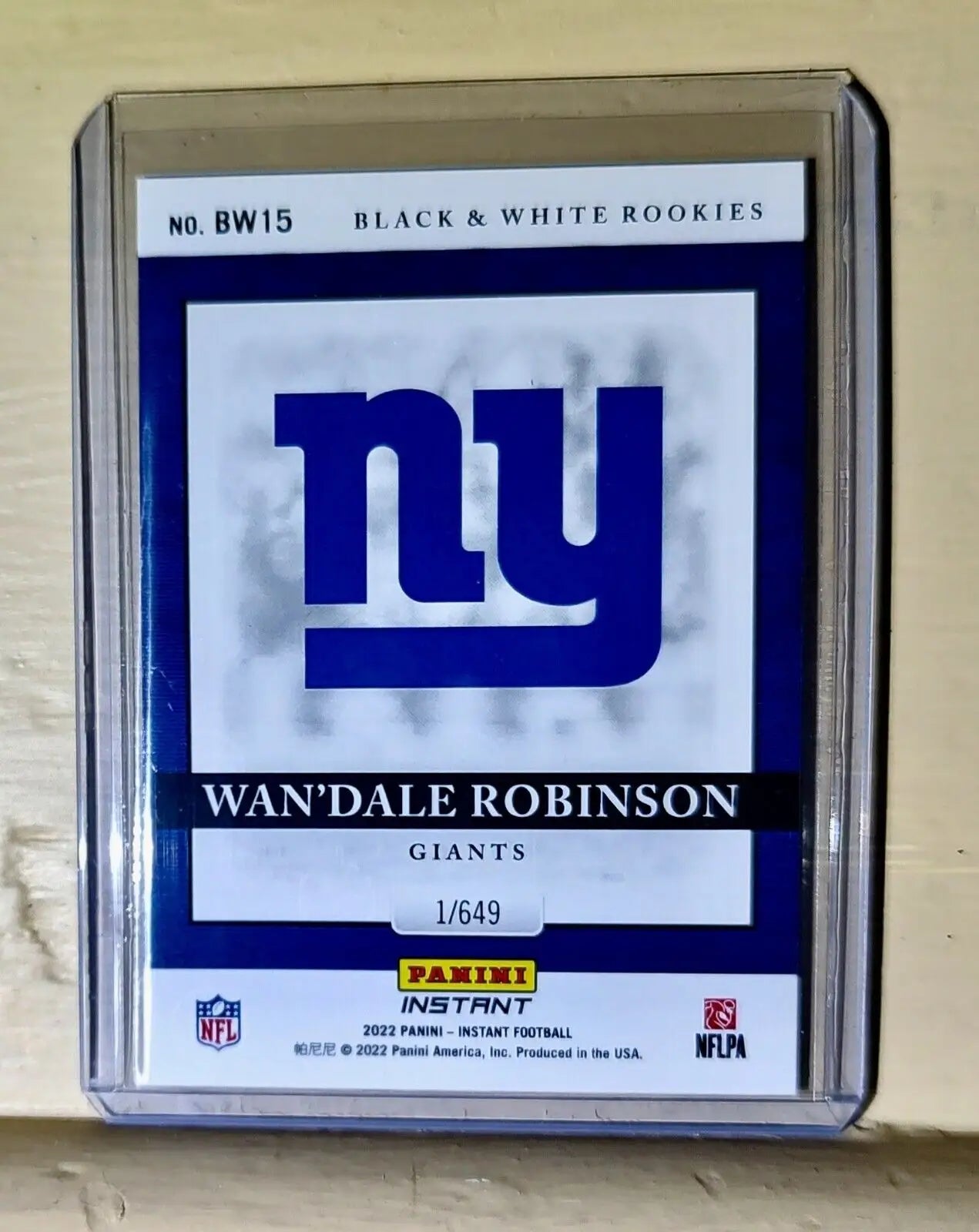 Wan’Dale Robinson 2022 Panini NFL Black & White Rookies #15 Football Card 1/649
