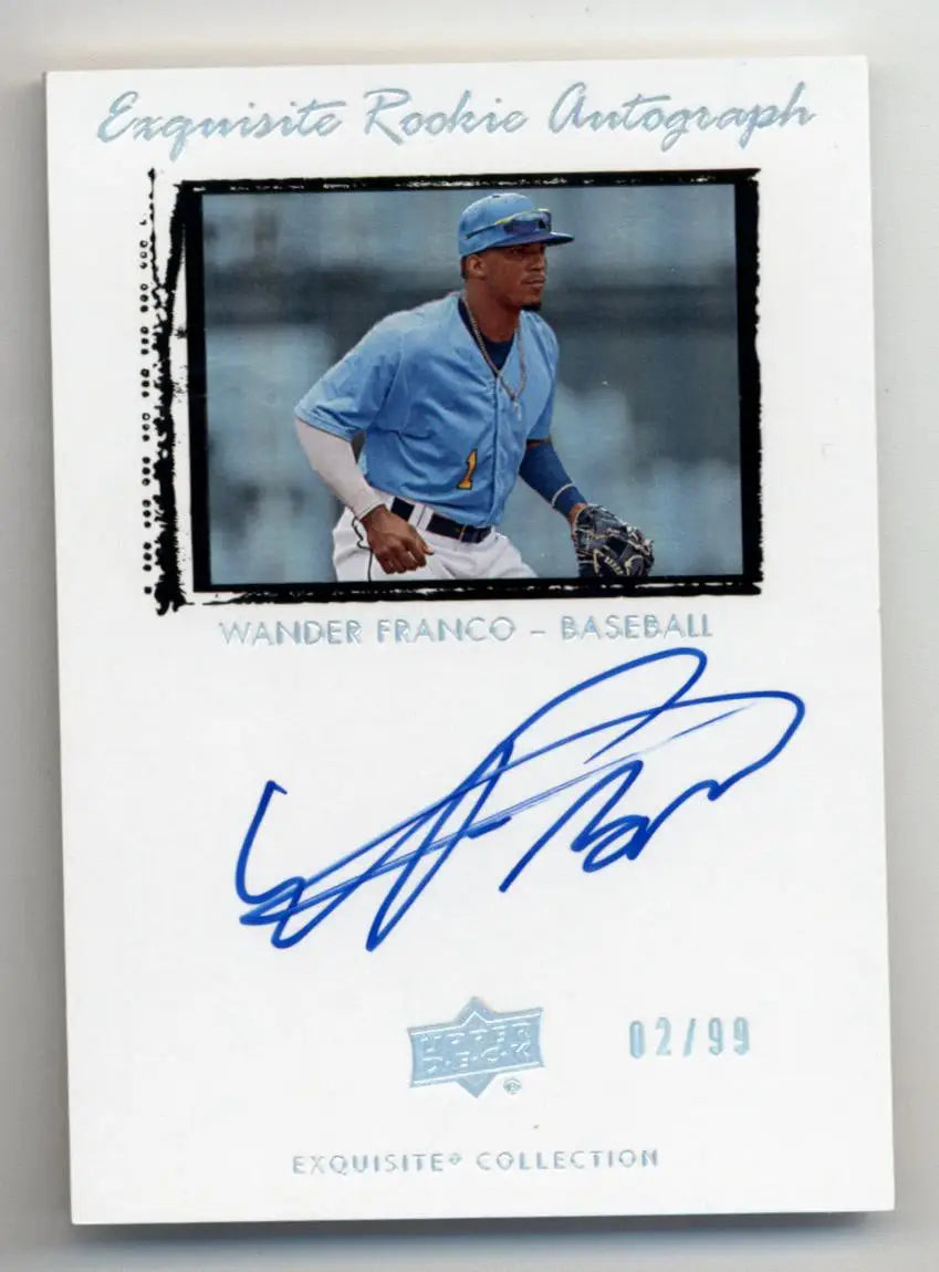 Wander Franco 2020 Exquisite Collection ’09-10 Rookie Tribute Auto #09TWF 02/99 - Baseball Card Single