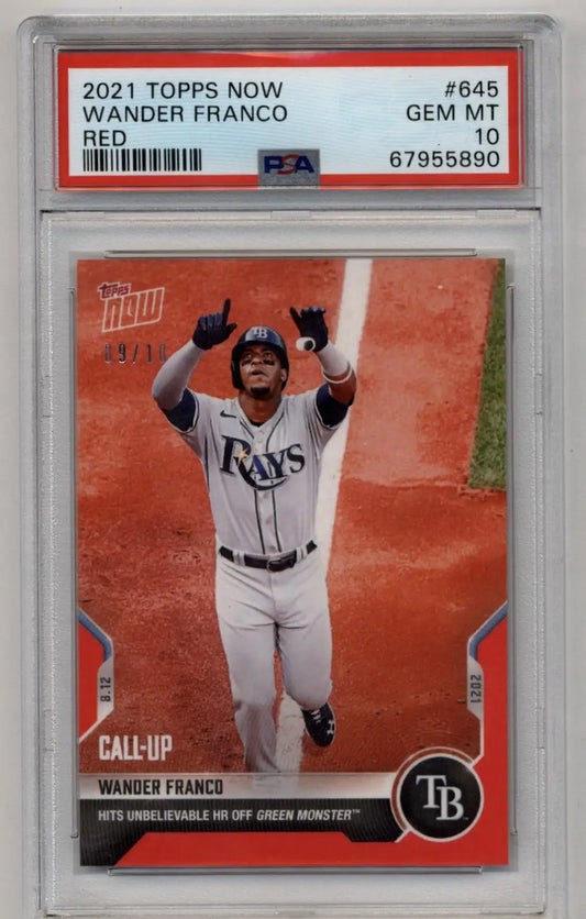 Wander Franco 2021 Topps Now Red 09/10 #645 PSA 10 Gem Mint - Baseball Card Single