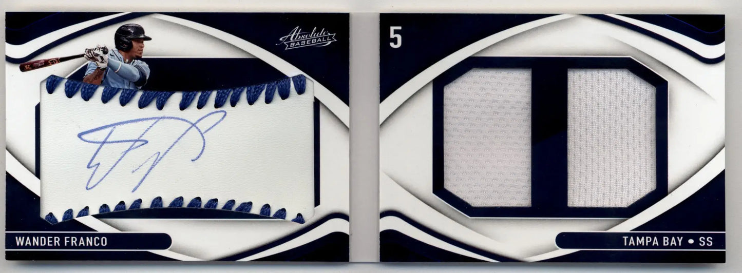 Wander Franco 2022 Absolute Rookie Baseball Material Booklet with autograph and jersey patch