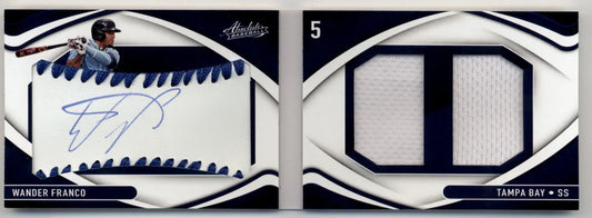 Wander Franco 2022 Absolute Rookie Baseball Material Booklet with autograph and jersey patch