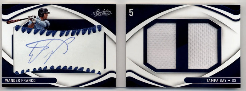 Wander Franco 2022 Absolute Rookie Baseball Material Booklet with autograph and jersey patch