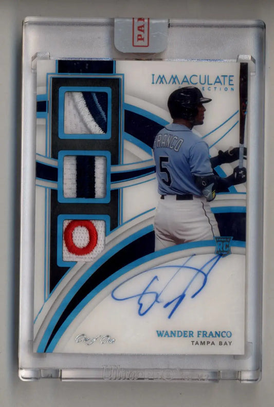 Wander Franco 2022 Immaculate Collection Rookie Triple Memorabilia Signatures Platinum 1/1 - Baseball Card Single