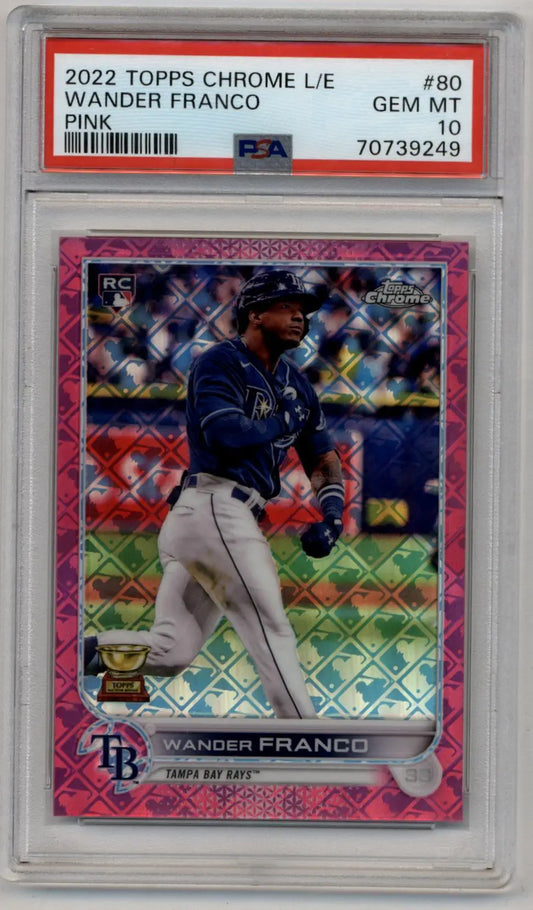 Wander Franco 2022 Topps Chrome Lite Pink #80 080/199 PSA 10 Gem Mint - Baseball Card Single