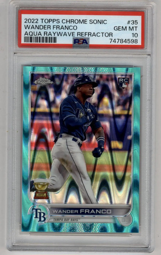 Wander Franco 2022 Topps Chrome Sonic 052/199 Aqua Raywave Refractor PSA 10 Gem Mint - Baseball Card Single