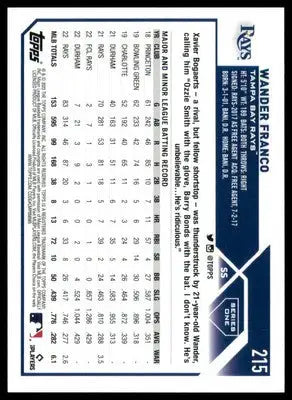Wander Franco 2023 Topps #215 Tampa Bay Rays - Baseball Card Single