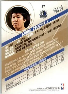 Wang Zhizhi - 2002-03 Topps Xpectations - #67 - Basketball - Basketball Card Single