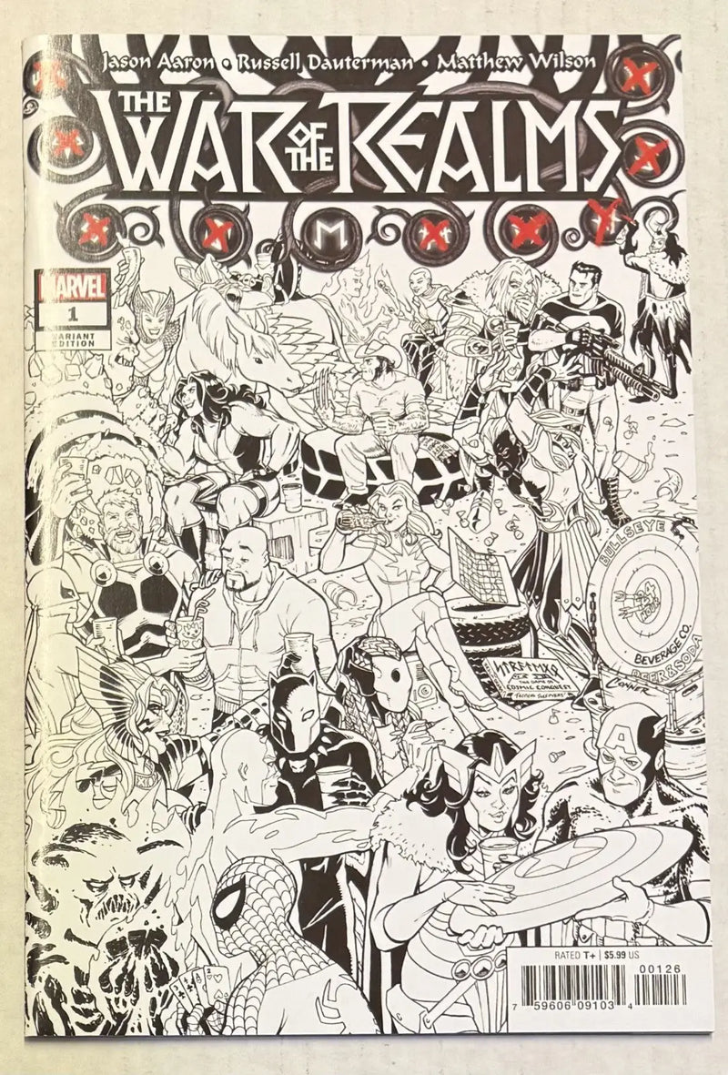 War of the Realms #1 Amanda Conner ’party’ Black and White (Marvel Comics... - Comic Book