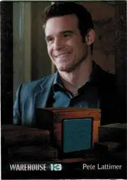 Smiling Pete Lattimer in blue shirt featured in Warehouse 13 trading card #017