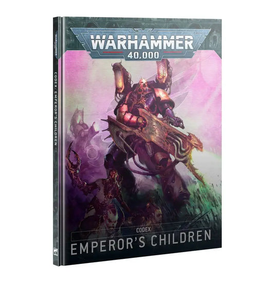 Warhammer 40k 10th Edition Codex Emperor’s Children rulebook with background material and narrative crusade