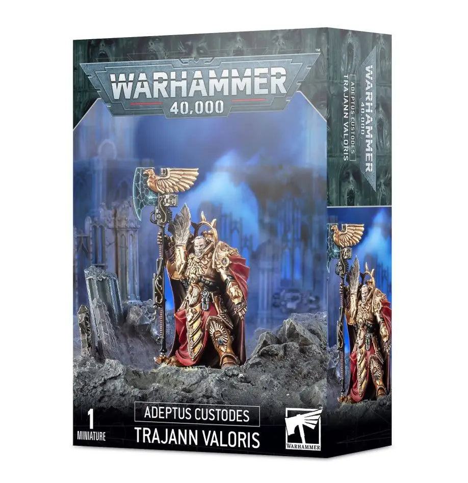 Warhammer 40k Adeptus Custodes Captain-General Trajann Valoris miniature display