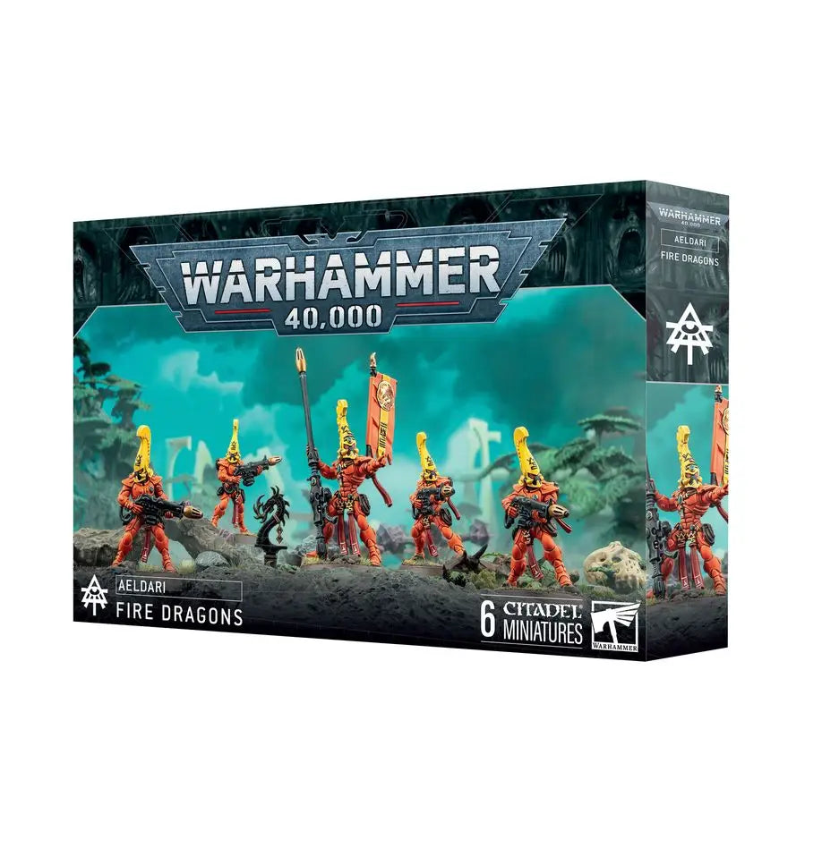 Warhammer 40k Aeldari Fire Dragons miniatures box for Warhammer 40k Aeldari armies