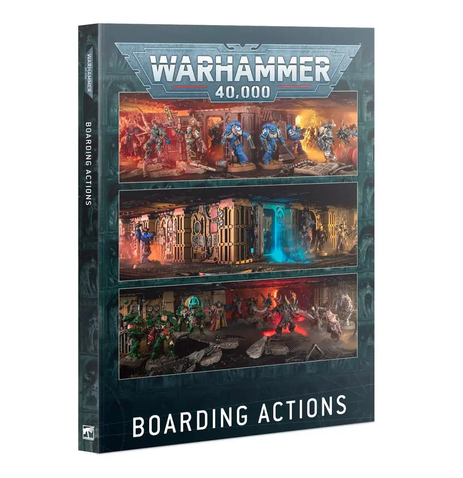 Warhammer 40k Boarding Actions book showcasing boarding actions terrain kits and detachments