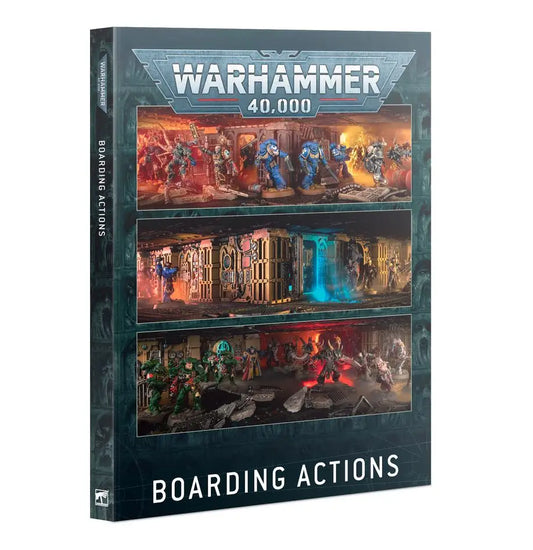 Warhammer 40k Boarding Actions book showcasing boarding actions terrain kits and detachments