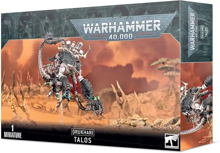 Boxed Warhammer 40k Drukhari Talos pain engine miniature model for tabletop gaming