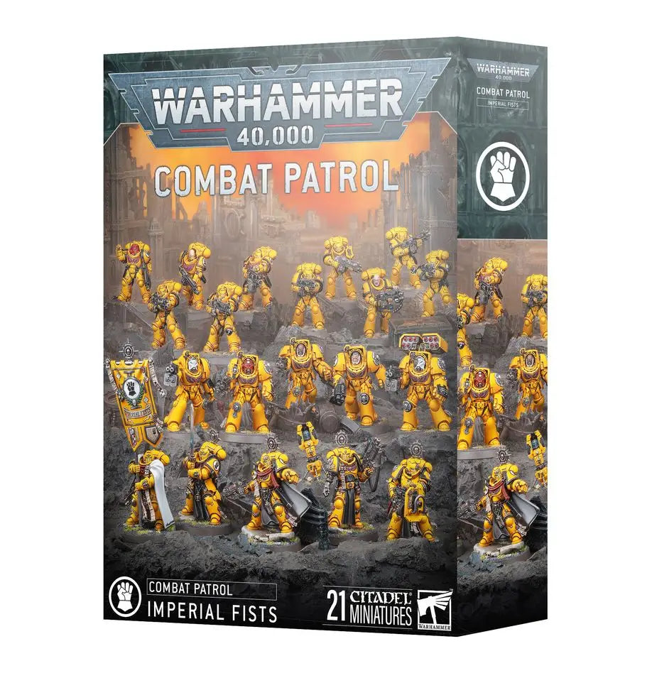 Warhammer 40k Imperial Fists Combat Patrol box set with power fist heavy intercessors