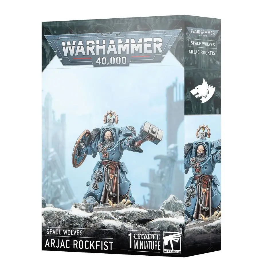 Warhammer 40k Space Wolves Arjac Rockfist miniature for Warhammer 40k Space gaming