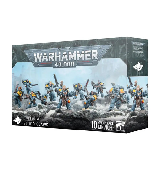 Warhammer 40k Space Wolves Blood Claws miniatures box for Warhammer 40k Space battle games