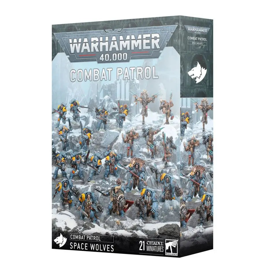 Warhammer 40k Space Wolves Combat Patrol with Wolf Guard and Battle Leader miniature set