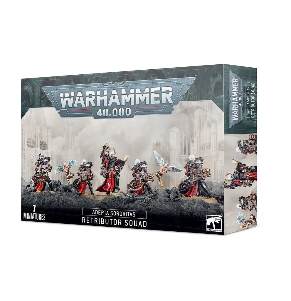 Warhammer Adepta Sororitas Retributor Squad miniatures with round bases box set