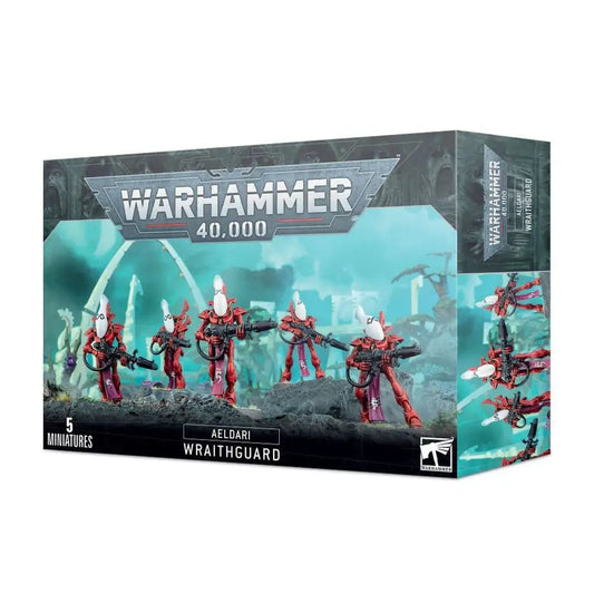 Warhammer 40,000 Eldar Wraithguard miniature set displayed in Warhammer AELDARI WRAITHGUARD
