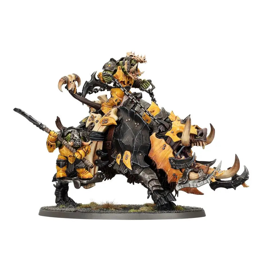Warhammer Age of Sigmar: Orruk Warclans - Tuskboss on Maw-Grunta - Miniatures - AOS