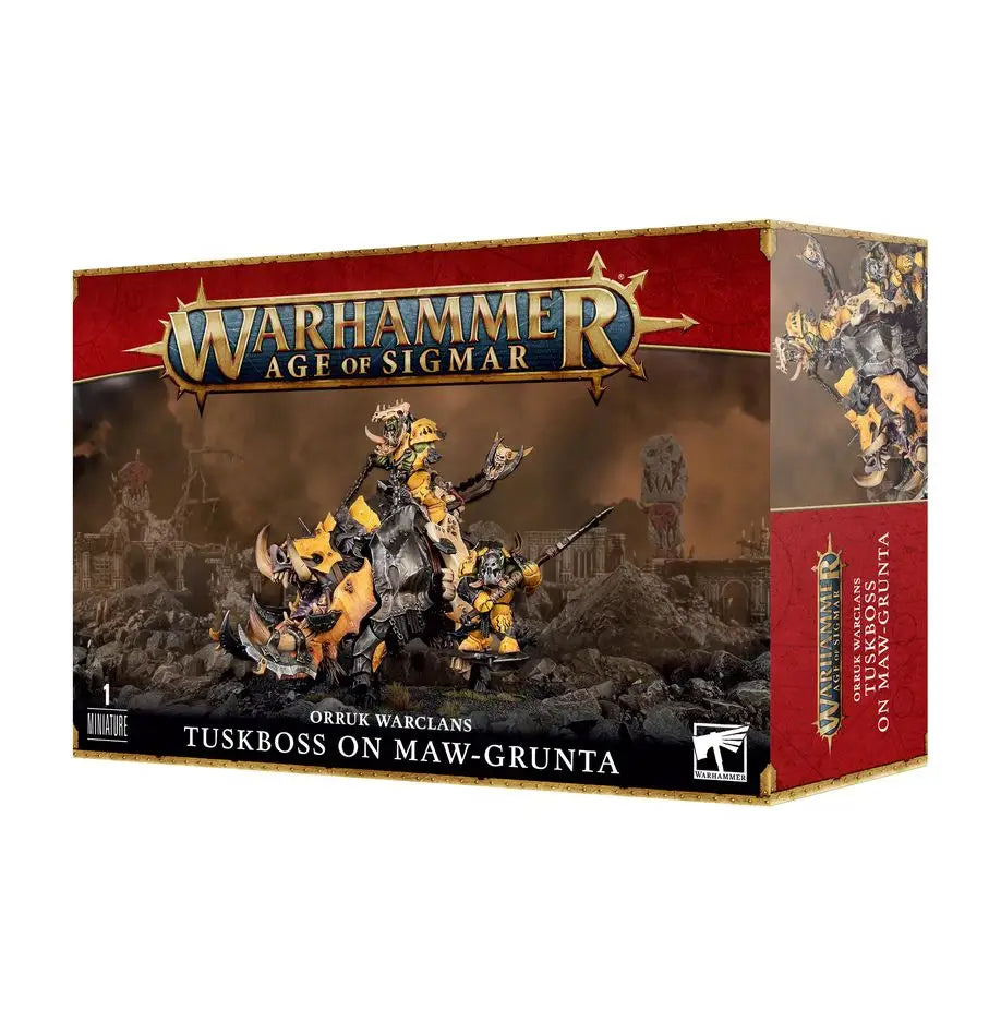 Warhammer Age of Sigmar: Orruk Warclans - Tuskboss on Maw-Grunta - Miniatures - AOS