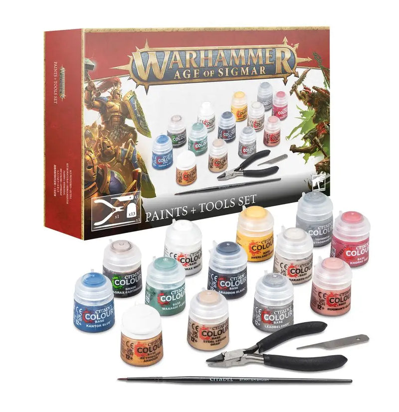 Warhammer Age of Sigmar: Paints + Tools Set - Miniatures - Paint