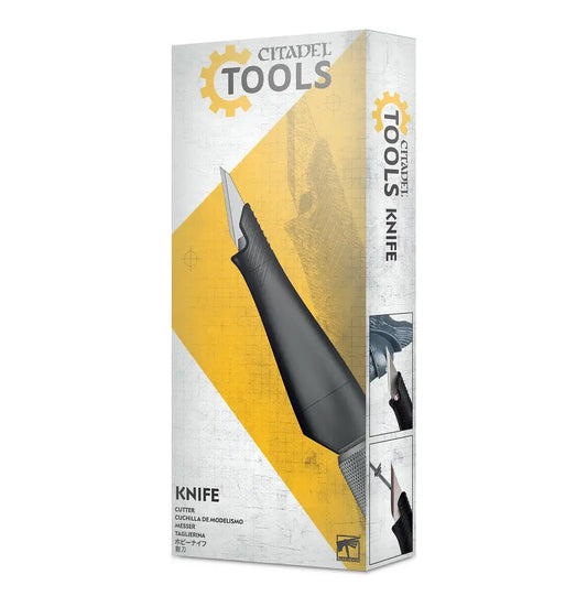 Citadel Tools Knife in yellow and gray packaging for Warhammer Citadel Tools