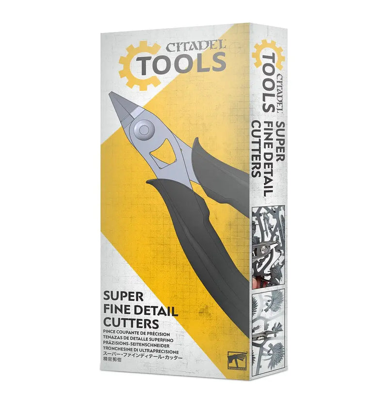 Super Fine Detail Cutters tool in yellow and gray Citadel Tools box for fine detailing