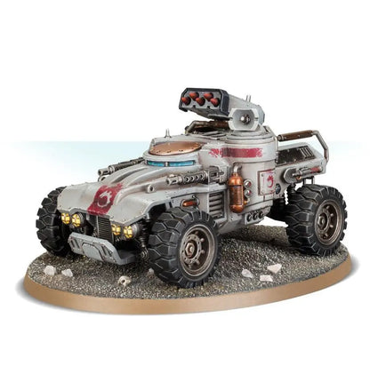 Light grey armored buggy with missile launcher from Warhammer Combat Patrol Genestealer Cults