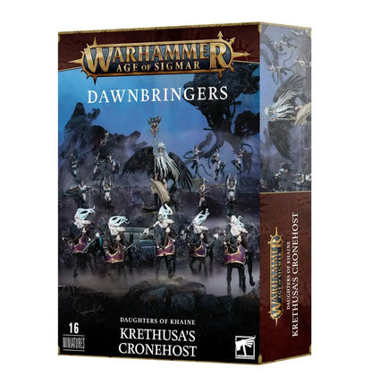 Box of Warhammer Age of Sigmar Krethusa’s Cronehost miniatures with Witch Aelves