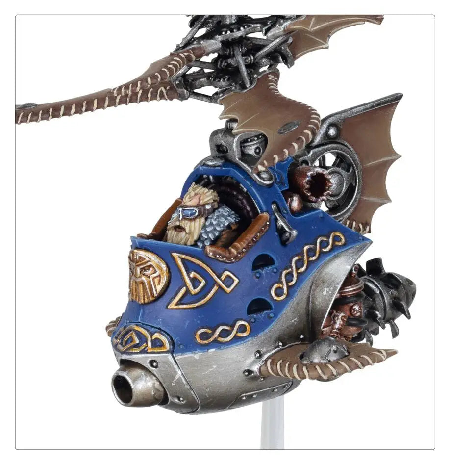 Ornate blue and silver Gyrocopter from Warhammer Dwarfen Mountain Holds collection