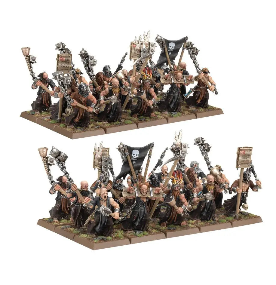 Two Warhammer miniatures from the Empire of Man Flagellants set for collectors