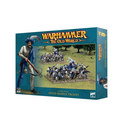 Warhammer The Old World State Missile Troops miniatures game box set for strategy enthusiasts