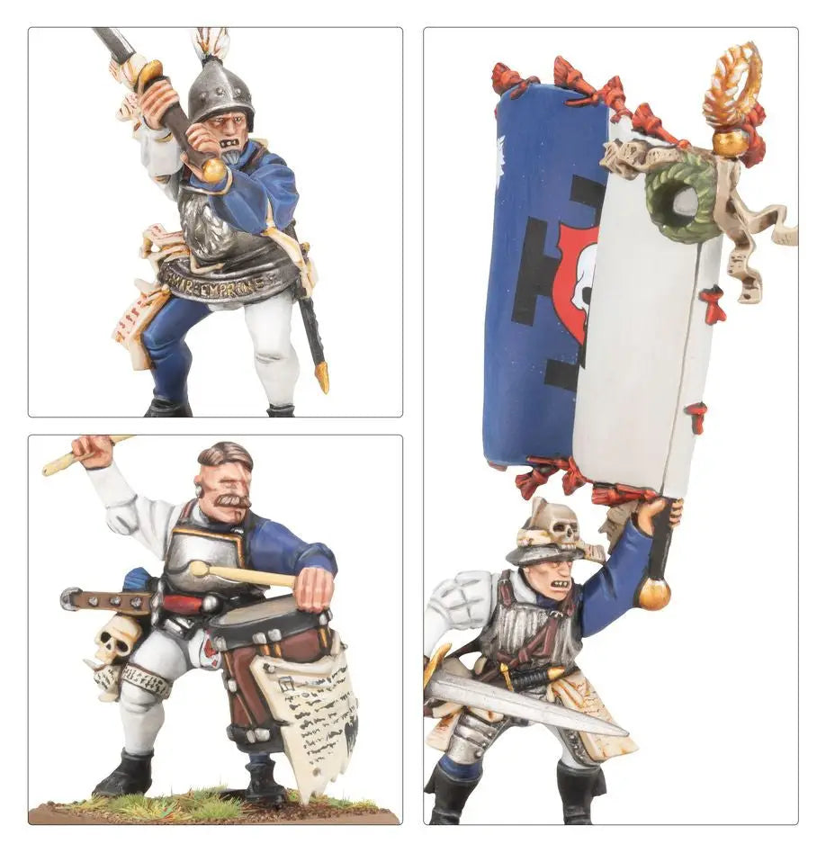 Miniature medieval soldiers from Warhammer Empire State Troops set