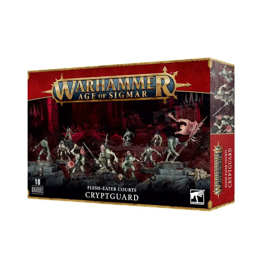 Warhammer Age of Sigmar Cryptguard kit box set with undead skeletal warriors in plastic