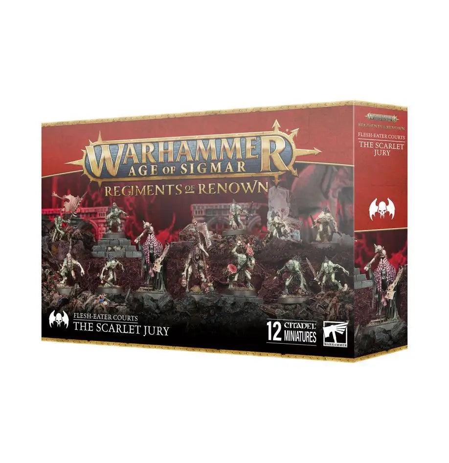 Warhammer Age of Sigmar Flesh-Eater Courts Scarlet Jury boxed set builds featuring grand justice Gormayne
