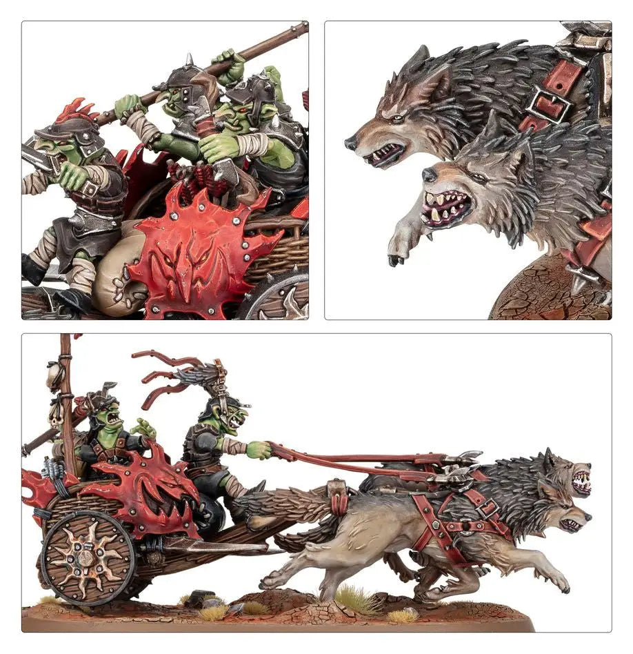 Orc chariot pulled by wolves from Gloomspite Gitz Sunsteala Wheelas collection