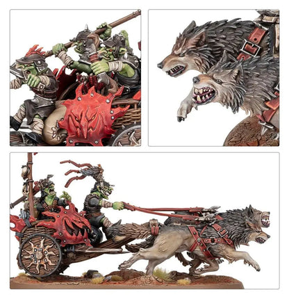 Orc chariot pulled by wolves from Gloomspite Gitz Sunsteala Wheelas collection