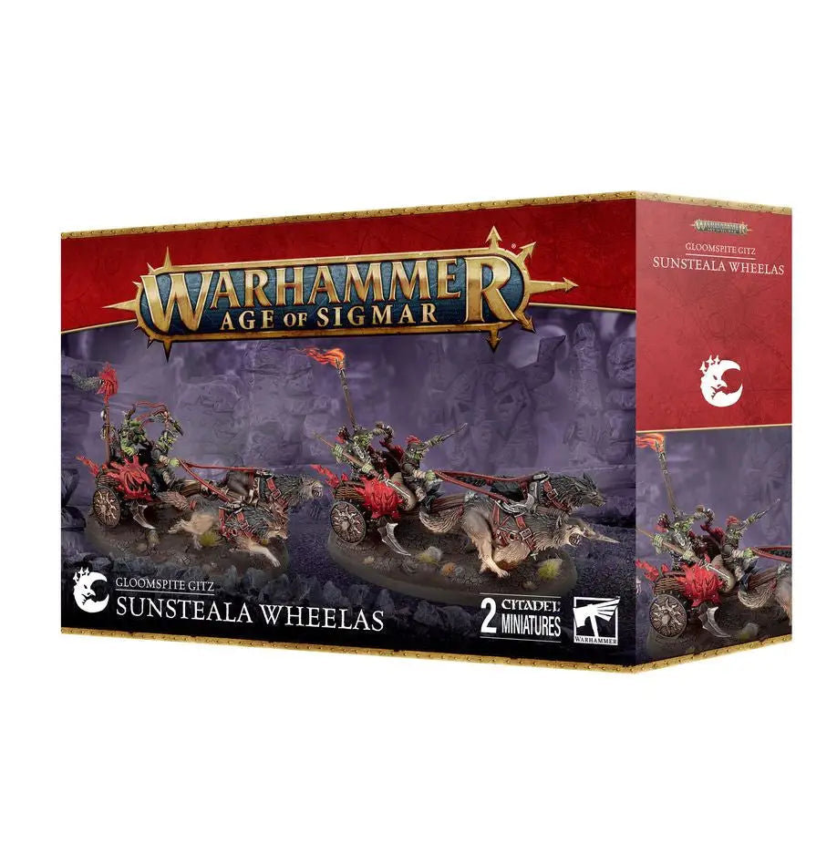 Warhammer Age of Sigmar Sunsteala Wheelas miniatures from Gloomspite Gitz box set