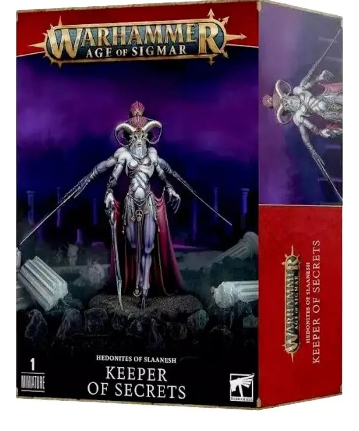 Warhammer Age of Sigmar Hedonites of Slaanesh Keeper of Secrets miniature box front view